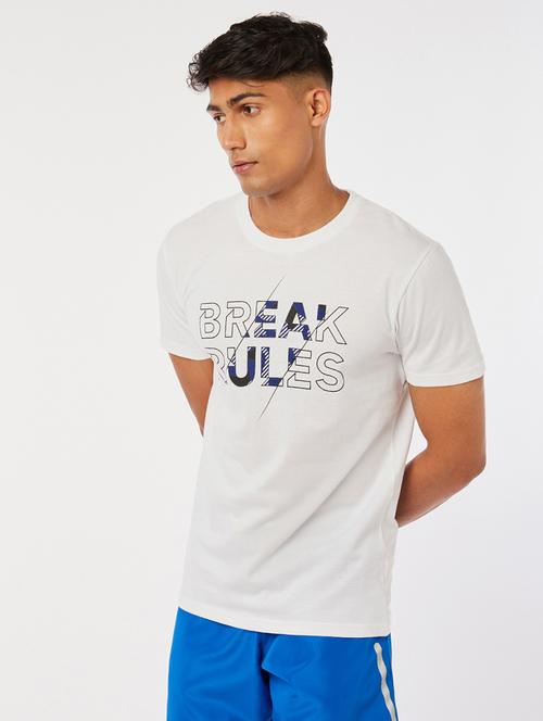 white cotton typography t-shirt - 20748475 - Very Small Image - 1