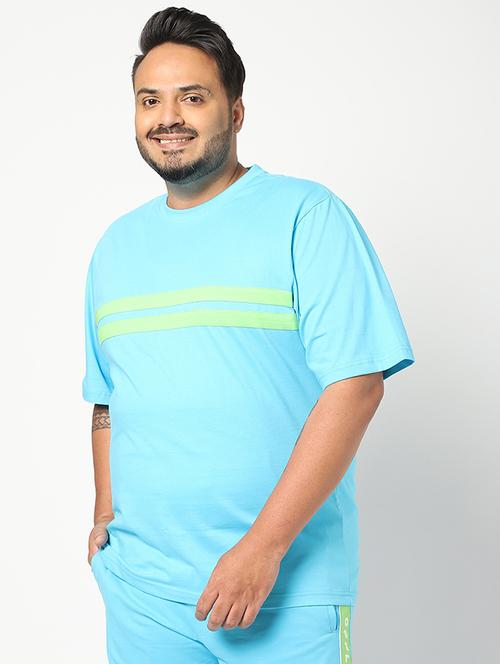 turquoise cotton plain t-shirt - 20748581 - Very Small Image - 1