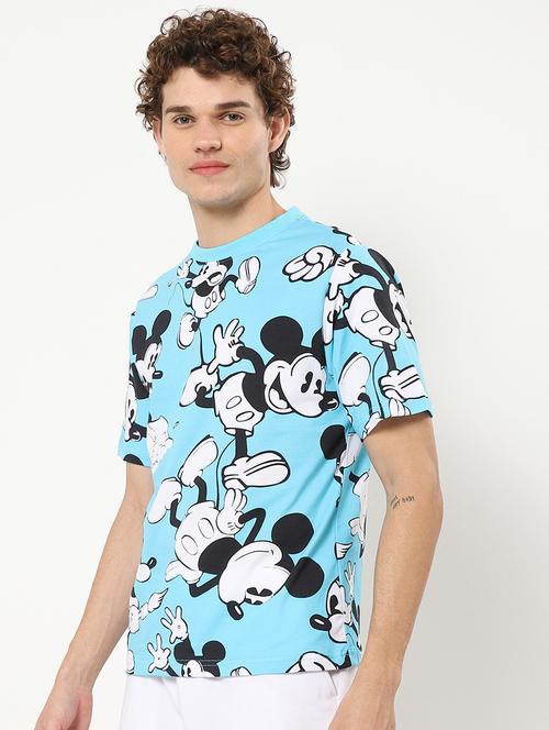 blue cotton printed t-shirt - 20748586 - Very Small Image - 1