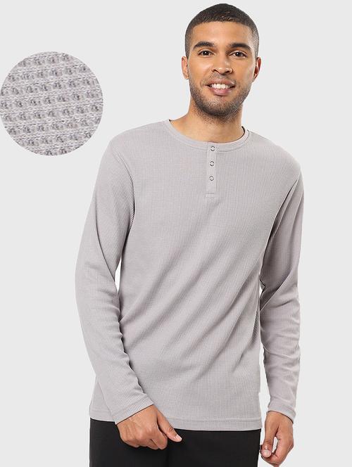 grey cotton blend plain t-shirt - 20748618 - Very Small Image - 1
