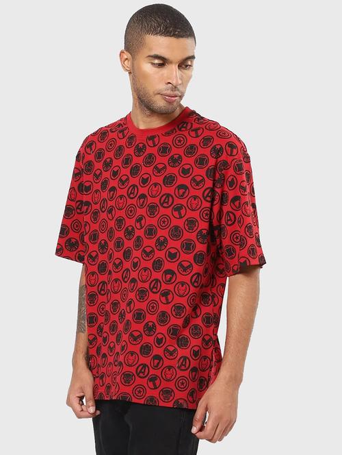 red cotton blend t-shirt - 20748639 - Very Small Image - 1