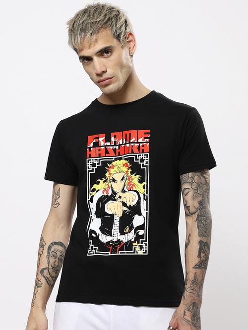 black cotton blend graphic t-shirt - 20748846 - Very Small Image - 1