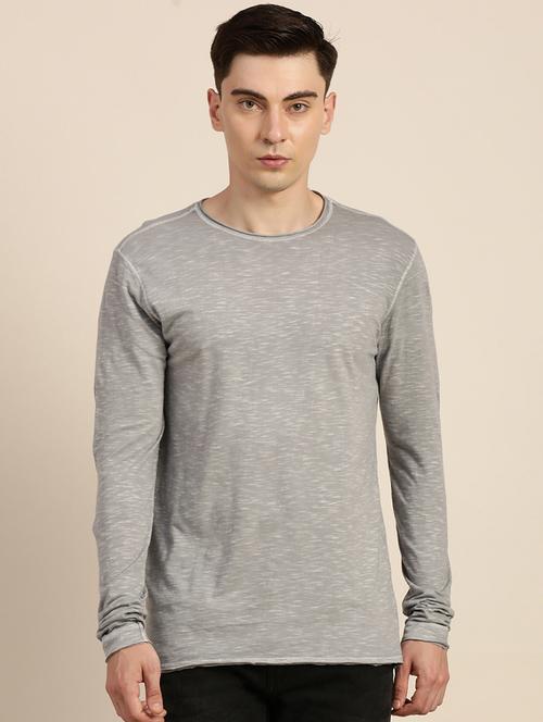 grey cotton plain tshirt - 20748878 - Very Small Image - 1