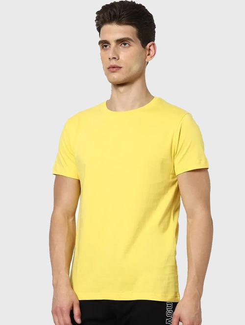 yellow cotton plain tshirt - 20748904 - Very Small Image - 1