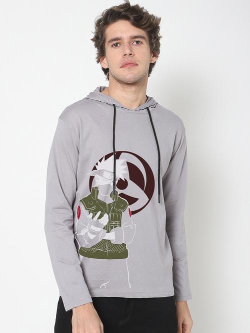 hooded neck graphic printed t-shirt - 20748956 - Very Small Image - 1