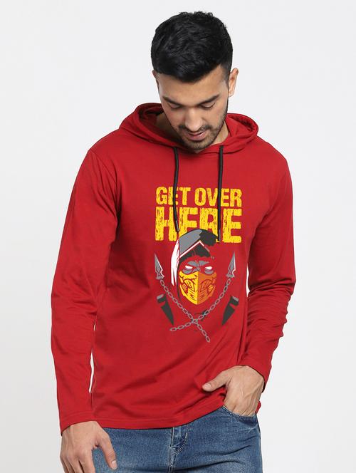 red cotton printed t-shirt - 20748962 - Very Small Image - 1