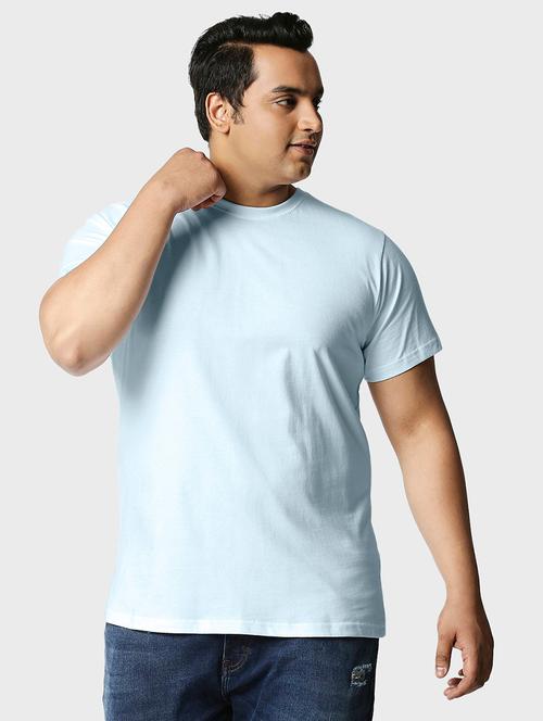 light blue cotton plain tshirt - 20748988 - Very Small Image - 1
