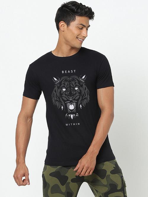 black cotton t-shirt - 20749003 - Very Small Image - 1