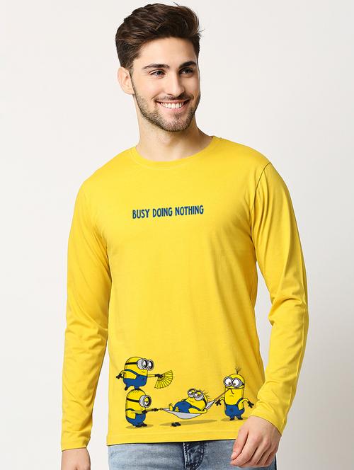 yellow cotton printed t-shirt - 20749074 - Very Small Image - 1