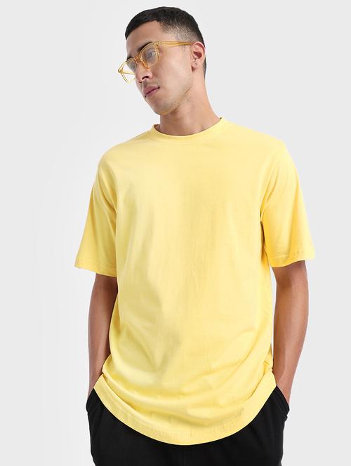 yellow cotton plain tshirt - 20749294 - Very Small Image - 1
