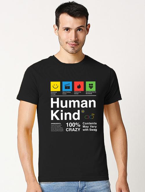 black cotton printed t-shirt - 20749317 - Very Small Image - 1