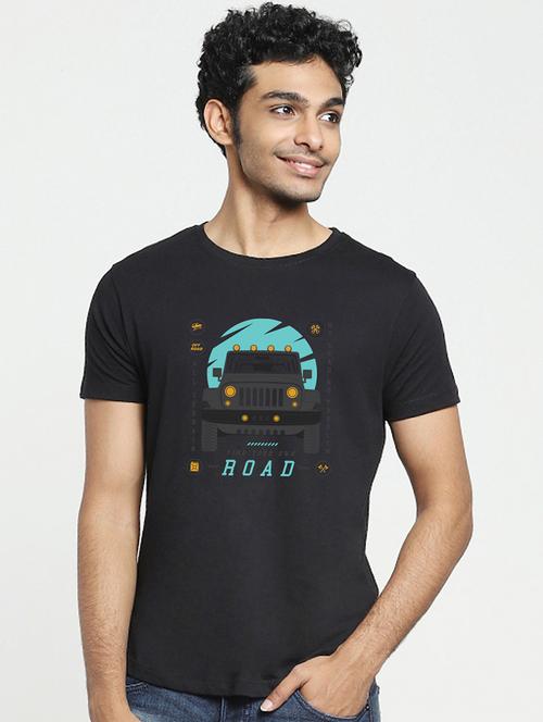 black cotton plain t-shirt - 20749413 - Very Small Image - 1