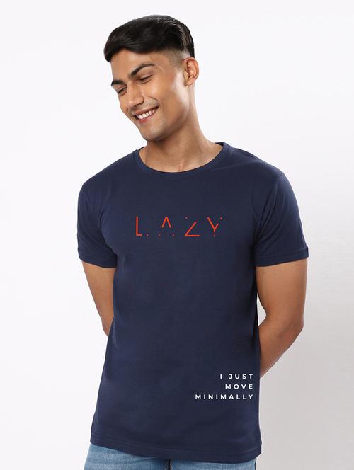 navy blue cotton plain tshirt - 20749434 - Very Small Image - 1