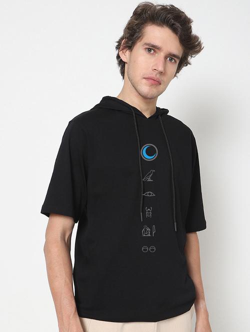 black cotton printed t-shirt - 20749552 - Very Small Image - 1