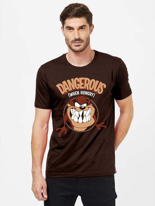 coffee brown cotton graphic t-shirt - 20749699 - Very Small Image - 1