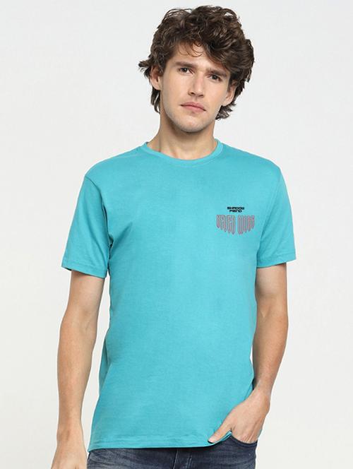 turquoise cotton printed t-shirt - 20749929 - Very Small Image - 1