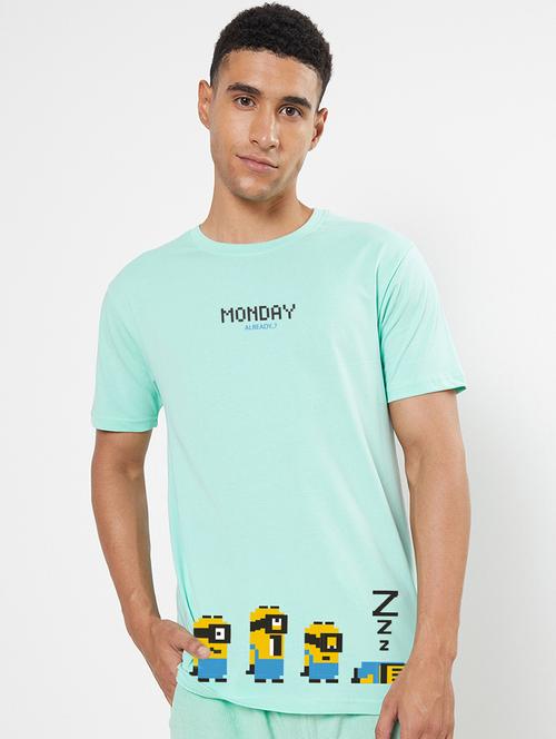 turquoise cotton plain tshirt - 20750044 - Very Small Image - 1