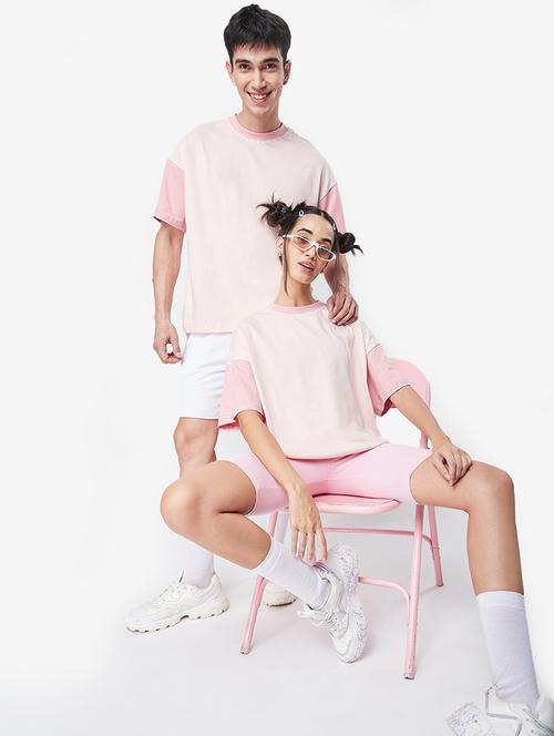 pink cotton solid t-shirt - 20750048 - Very Small Image - 1