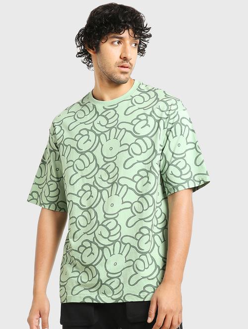 green cotton printed t-shirt - 20750070 - Very Small Image - 1
