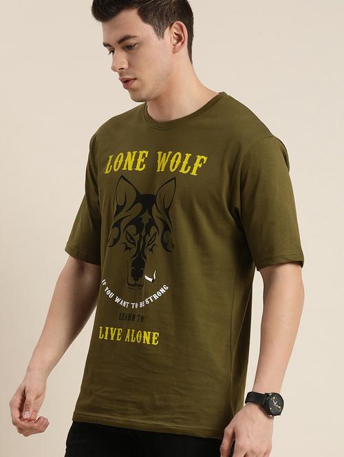 men front print cotton t-shirt - 20750098 - Very Small Image - 1