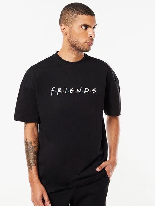 black cotton typography t-shirt - 20750524 - Very Small Image - 1