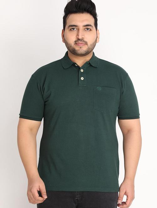 dark green cotton plain t-shirt - 20750689 - Very Small Image - 1