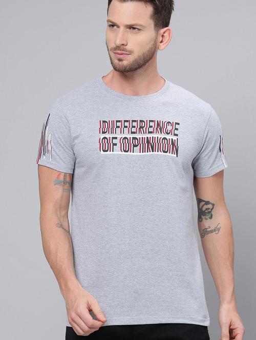 grey cotton printed t-shirt - 20750729 - Very Small Image - 1