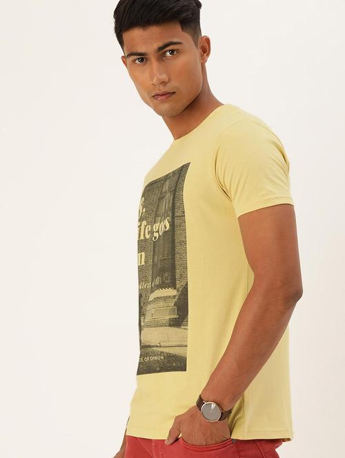 yellow cotton printed t-shirt - 20750764 - Very Small Image - 1