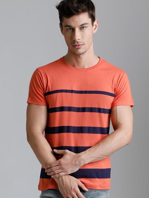 orange cotton striped t-shirt - 20750834 - Very Small Image - 1