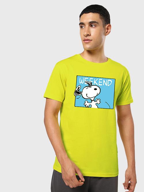 neon green cotton printed t-shirt - 20750978 - Very Small Image - 1