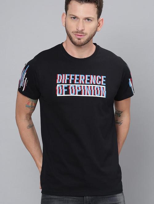 black cotton printed t-shirt - 20750993 - Very Small Image - 1