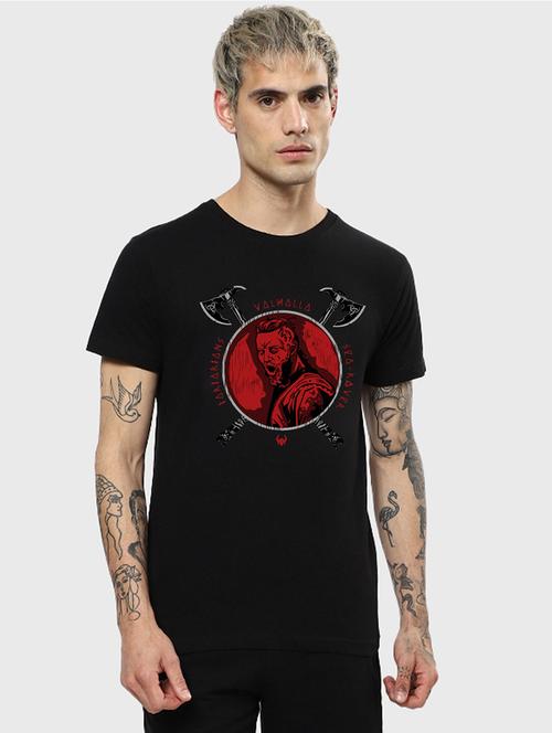 black printed cotton t-shirt - 20751008 - Very Small Image - 1