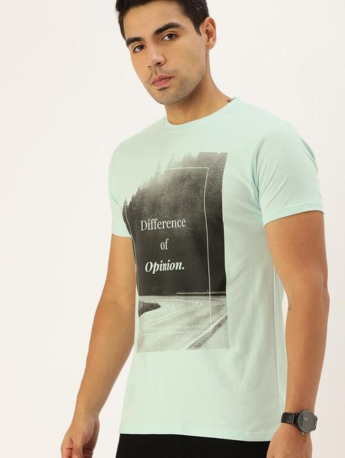 light blue cotton printed t-shirt - 20751017 - Very Small Image - 1