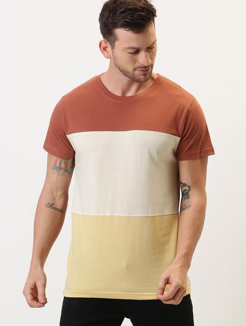 round neck color blocked t-shirt - 20751058 - Very Small Image - 1