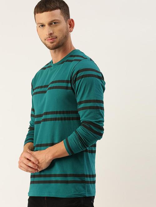 teal cotton striped t-shirt - 20751076 - Very Small Image - 1