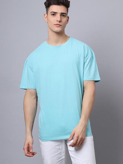 turquoise cotton blend printed t-shirt - 20751301 - Very Small Image - 1
