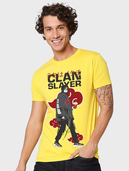 yellow cotton printed t-shirt - 20751366 - Very Small Image - 1