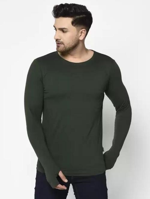 green cotton blend plain tshirt - 20751369 - Very Small Image - 1