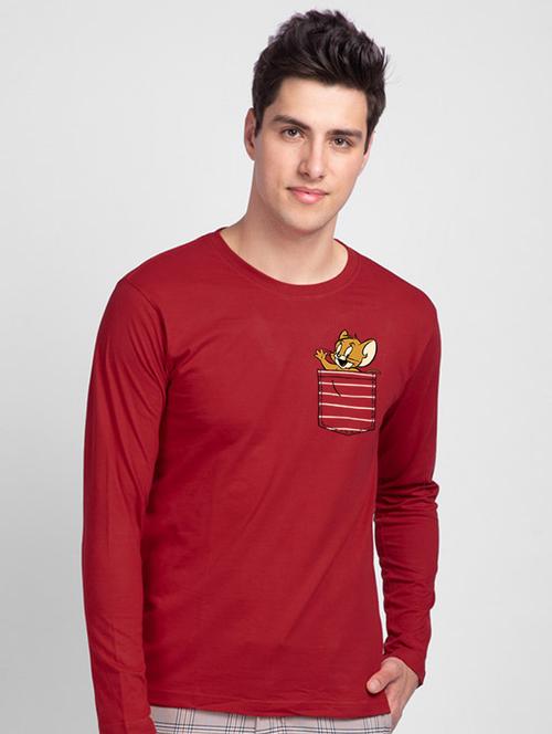 red cotton printed t-shirt - 20751659 - Very Small Image - 1