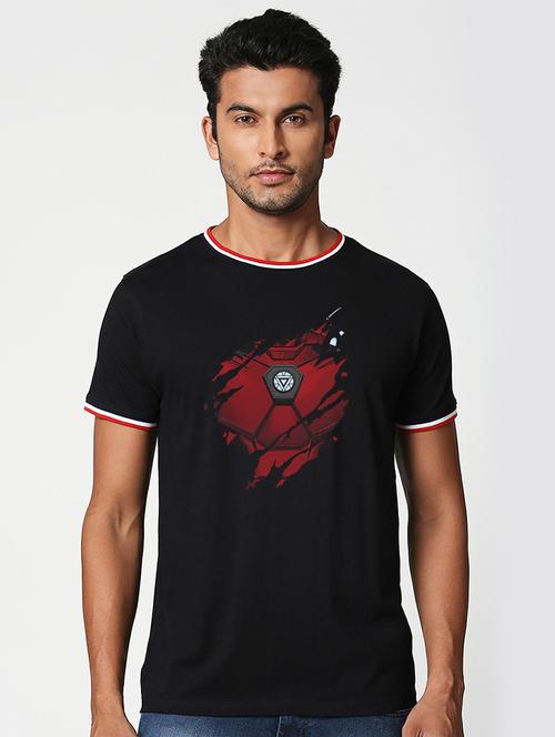 black cotton printed t-shirt - 20751671 - Very Small Image - 1