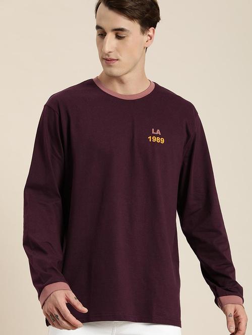 maroon cotton t-shirt - 20751780 - Very Small Image - 1