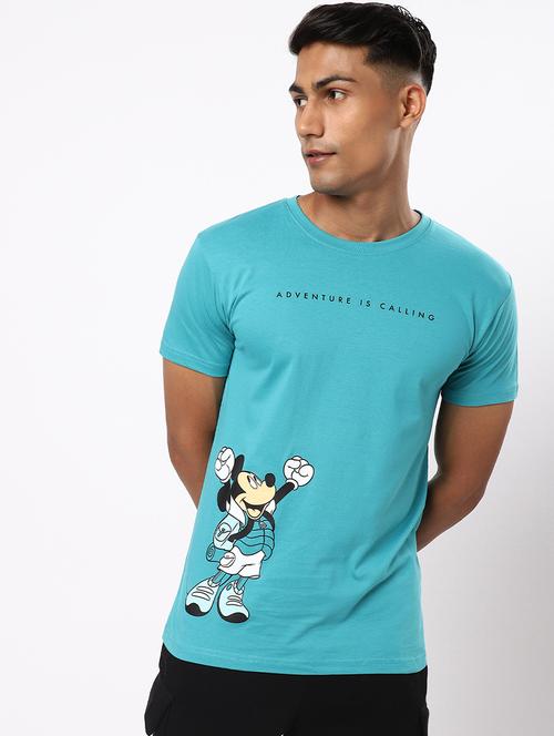 blue cotton printed t-shirt - 20751830 - Very Small Image - 1