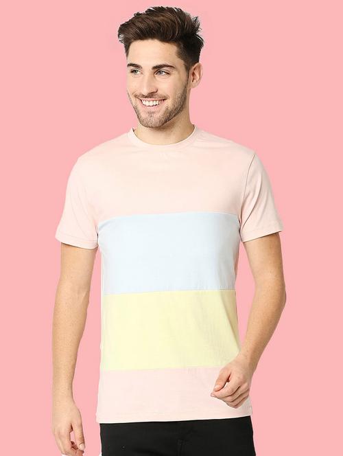 multi colored cotton color block t-shirt - 20751867 - Very Small Image - 1