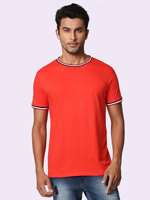 red cotton plain t-shirt - 20751986 - Very Small Image - 1