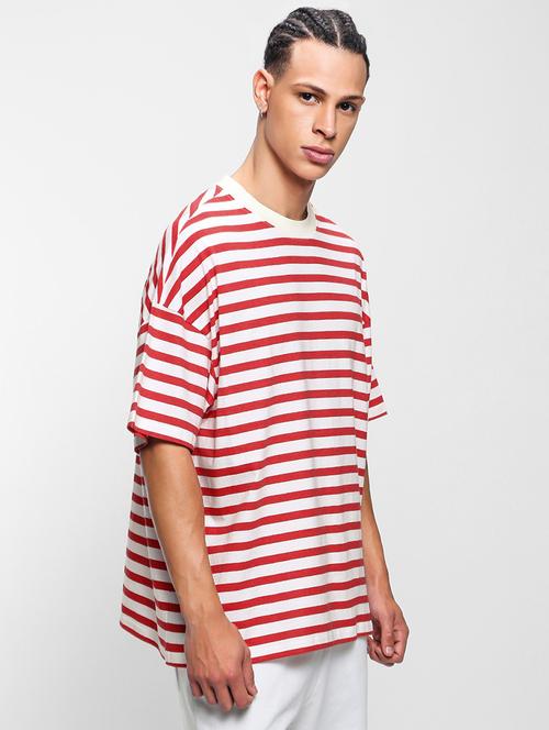 red cotton striped t-shirt - 20752257 - Very Small Image - 1
