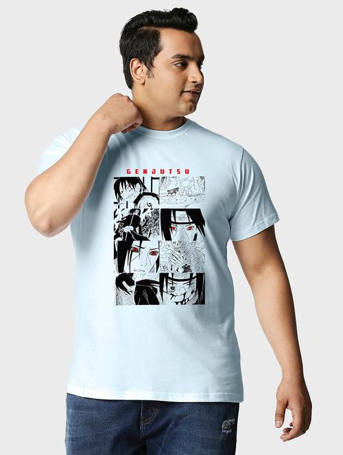 light blue cotton printed t-shirt - 20752384 - Very Small Image - 1