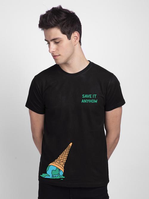 black cotton printed t-shirt - 20752388 - Very Small Image - 1