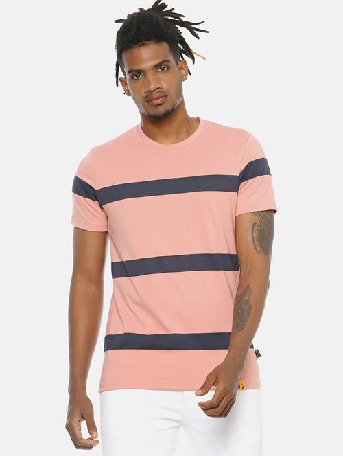 pink cotton striped t-shirt - 20752449 - Very Small Image - 1