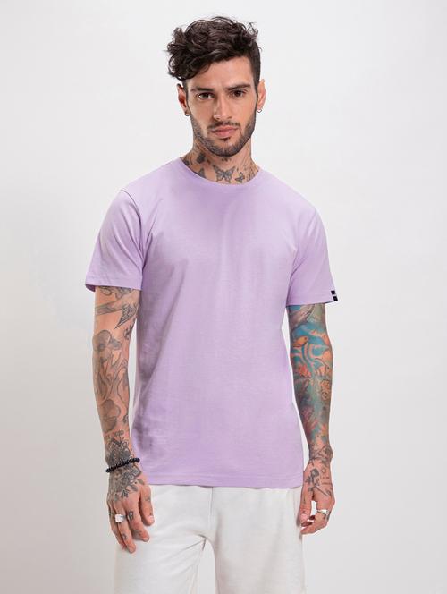 lavender cotton plain t-shirt - 20752587 - Very Small Image - 1
