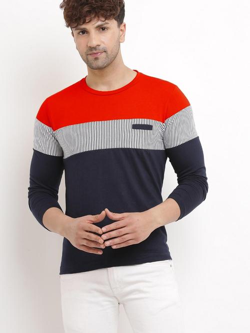 round neck color blocked t-shirt - 20752665 - Very Small Image - 1